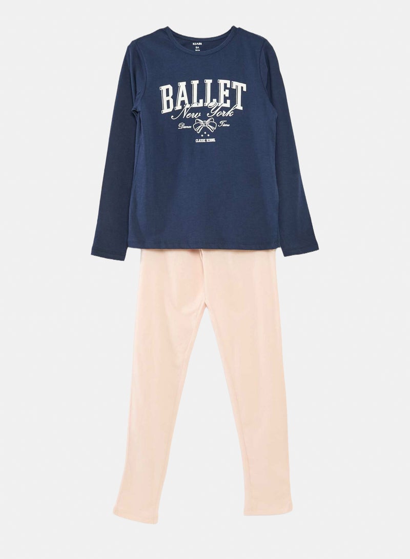Kiabi Ls. T-Shirt+Trouser Pyjama Set(2 Pcs) - Image 1
